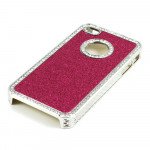 Wholesale iPhone 4 4S Glitter Diamond Chrome Case (Pink)
